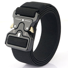 Load image into Gallery viewer, Genuine tactical belt quick release outdoor military belt soft real nylon sports accessories men and women black belt