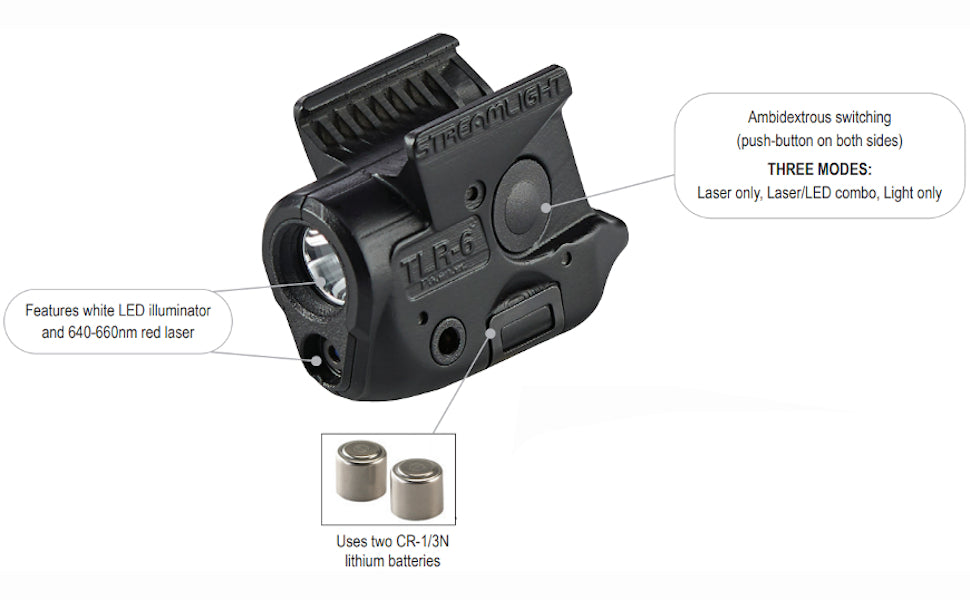 streamlight tlr-6 flashlight laser combo Streamlight 69290 TLR-6 Tactical Pistol Mount Flashlight 100 Lumen wit –  Southern EDC