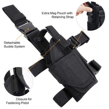 Load image into Gallery viewer, Tactical Drop Leg Holster Adjustable Gun Holster Thigh Pistol Holster with Magazine Pouches for Left/Right Handed Magazine Pouch