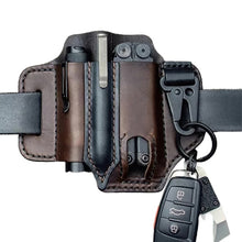 Load image into Gallery viewer, Tactical Multi Tool Belt Leather Bag Portable Tool Storage Bag Holster Outdoor Camping Hunting Waist Leather Pocket