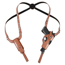 Load image into Gallery viewer, Tactical Concealed Gun Holster Military Leather Underarm Holster For Right Hand Glock 17 Hunting Gun Bag Carrier with Mag Pouch