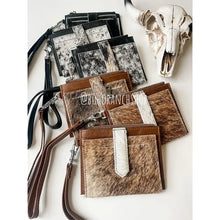 Load image into Gallery viewer, Dakota Wristlet Wallet - Western Cowhide Leather Credit Card: 11 - PINK SPECS