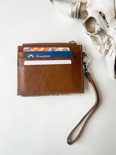 Load image into Gallery viewer, Dakota Wristlet Wallet - Western Cowhide Leather Credit Card: 1 - TAN + WHITE COWHIDE