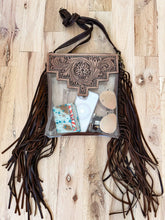 Load image into Gallery viewer, SHAYNE LARGE - Hand Tooled Clear Crossbody Concert bag: Brown