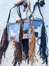 Load image into Gallery viewer, SHAYNE LARGE - Hand Tooled Clear Crossbody Concert bag: Brown