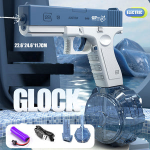 New Water Gun Electric Glock Pistol Shooting Toy Full Automatic Summer Beach Toy For Kids Children Boys Girls Adults