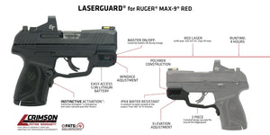 Crimson Trace Corporation, Laserguard, Fits Ruger Max9, Red Laser, Black