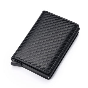Credit Card Holder Men Wallet RFID Aluminium Box Bank PU Leather Wallets with Money Clip Designer Cardholder