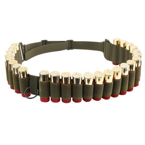Tactical 25 Rounds Ammo Shell Holder Belt 12 Gauge Ammo Pouch Military Shotgun Cartridge Belt Waist Bullet Cartridges Holster