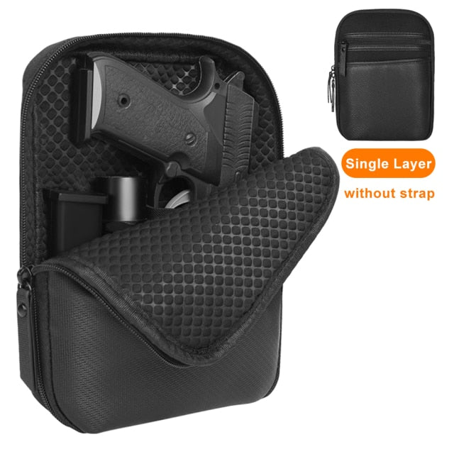 Tactical Concealed Gun Pouch Handgun Pistol Holster EDC Waist Bag Shoulder Bag Magazine Pouch Outdoor Flashlight Phone Tool Case
