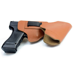 Leather IWB Concealed Carry Gun Holster for Glock 17 19 22 23 43 Sig Sauer P226 P229 Ruger Beretta 92 M92 s&w Pistols Clip Case